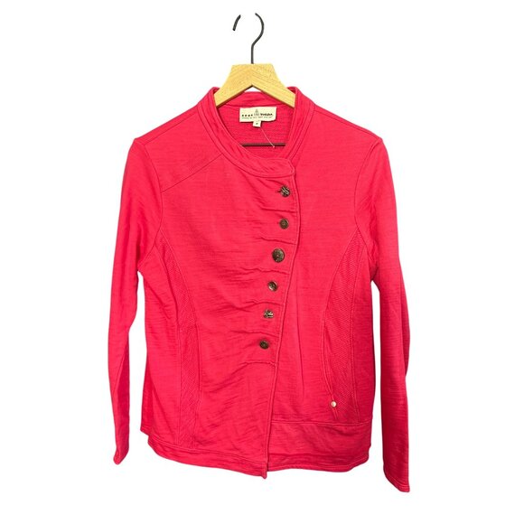 Neon Buddha Womens Pink Button-Up Jacket M Cotton Blend Long Sleeve - Picture 2 of 5